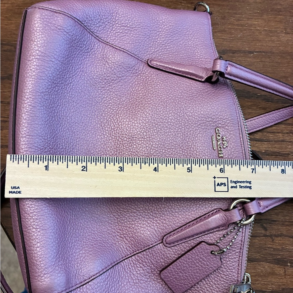 Coach Pebbled Leather Satchel in Mauve - Picture 2 of 6
